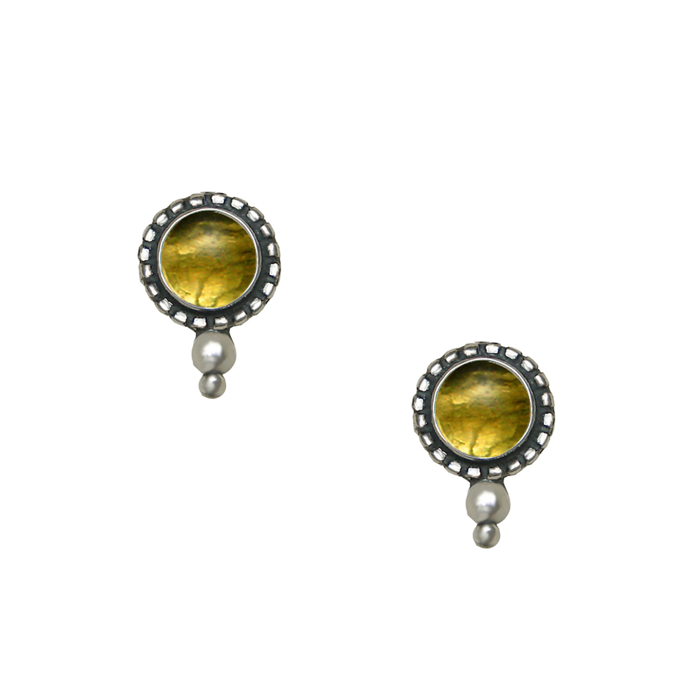 Sterling Silver Little Citrine Post Stud Earrings